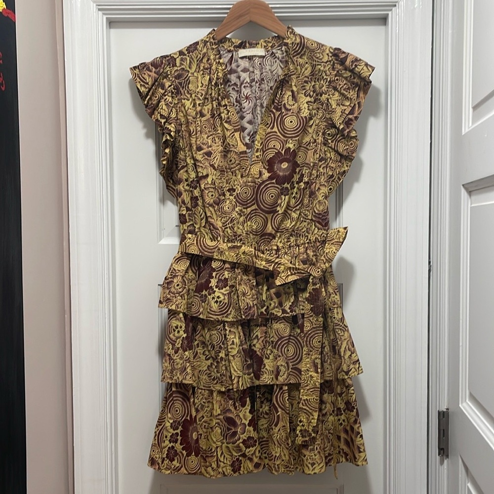 Ulla Johnson Honoria Tiered Printed Poplin Mini Dress - Picture 3 of 8